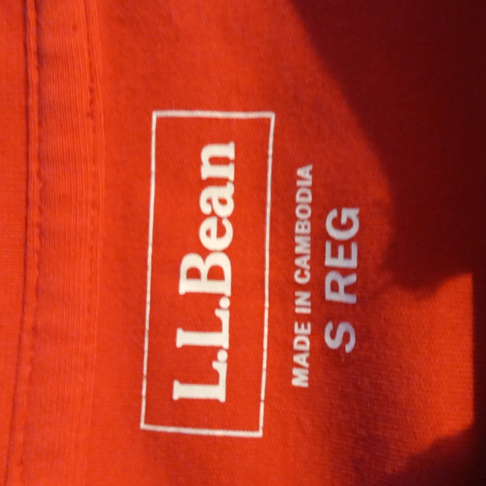 LLBean NWOT Small Reg Rust/ Red, tie front, 3/4 sleeve 100% cotton - Picture 4 of 4